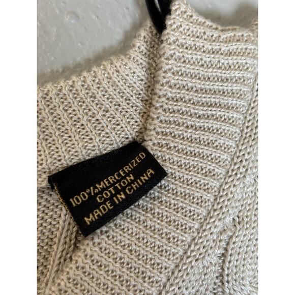 Donald J Trump Signature Collection Mens Sz XXL Cable Knit Vest Beige Mercerized - Picture 5 of 9